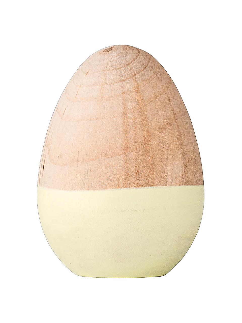 Deko-Objekt Egg, Holz, beschichtet, Gelb, Holz, Ø 5 x H 7 cm