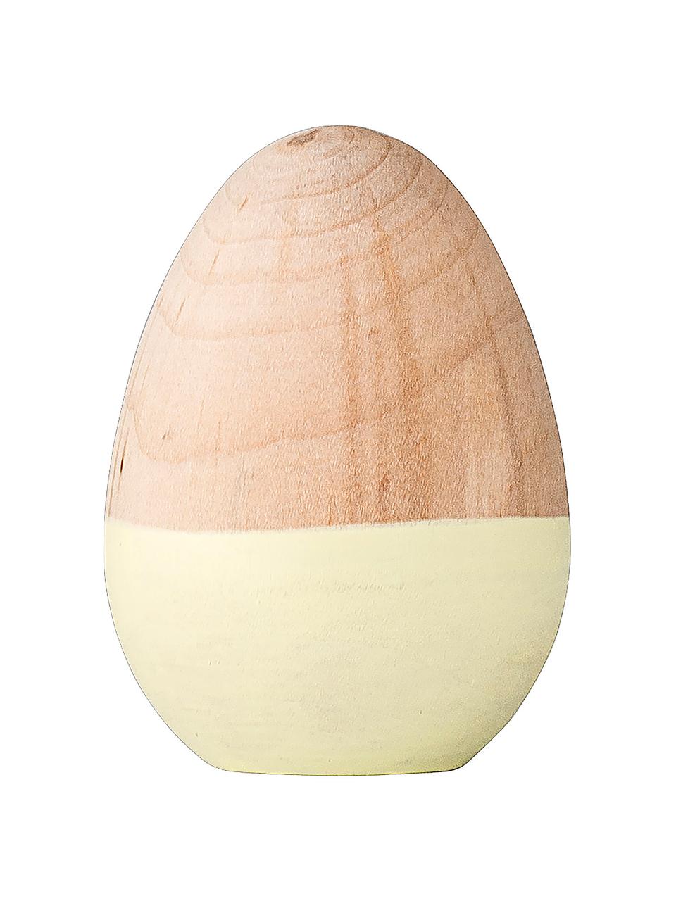 Dekorace Egg, Potažené dřevo, Žlutá, dřevo, Ø 5 cm, V 7 cm
