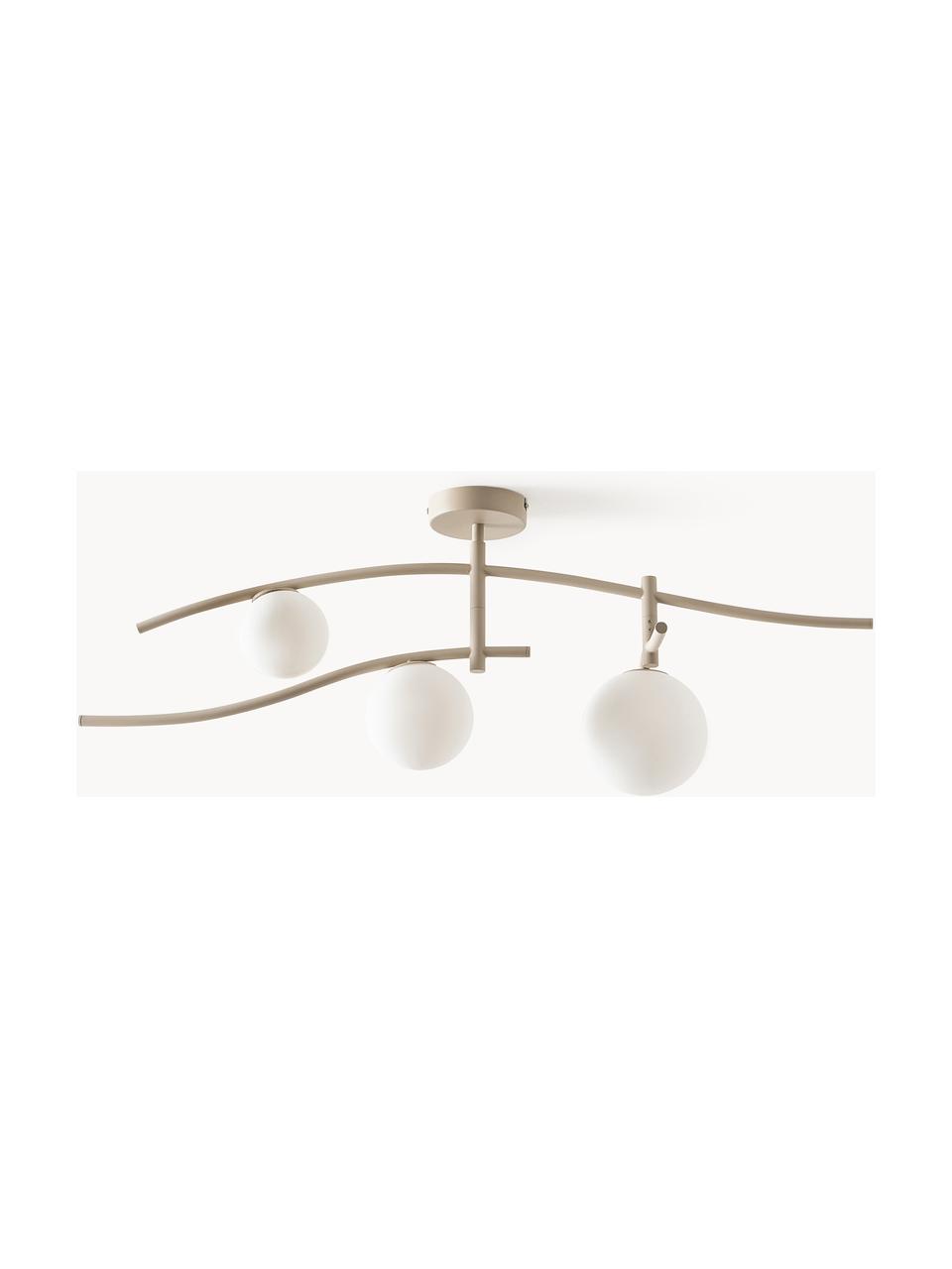 Lampada da soffitto grande Nebo, Paralume: vetro, Struttura: metallo, Beige chiaro, Larg. 80 x Alt. 29 cm