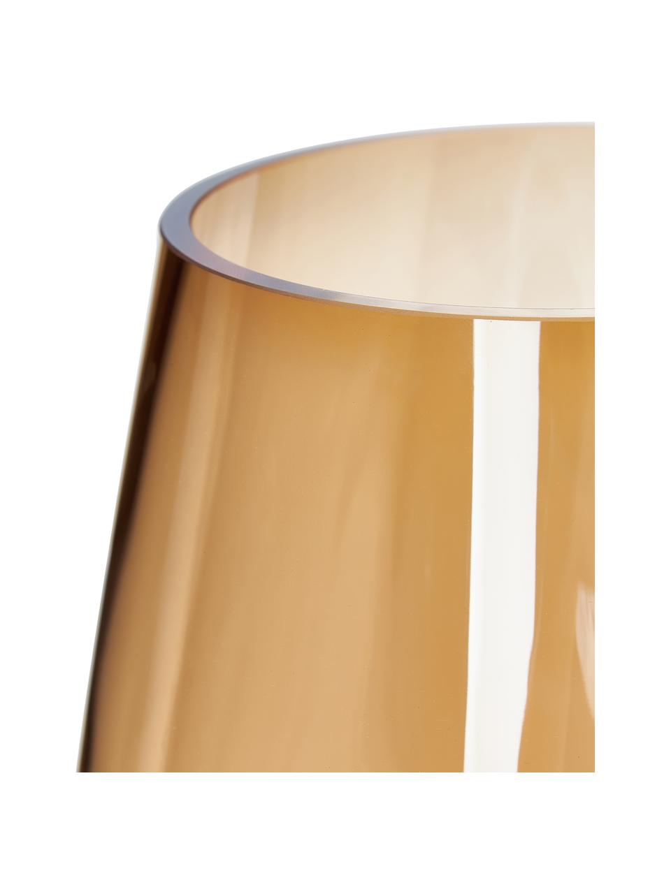 Große Mundgeblasene Glas-Vase Luster, Glas, mundgeblasen, Champagnerfarben, Ø 20 x H 35 cm