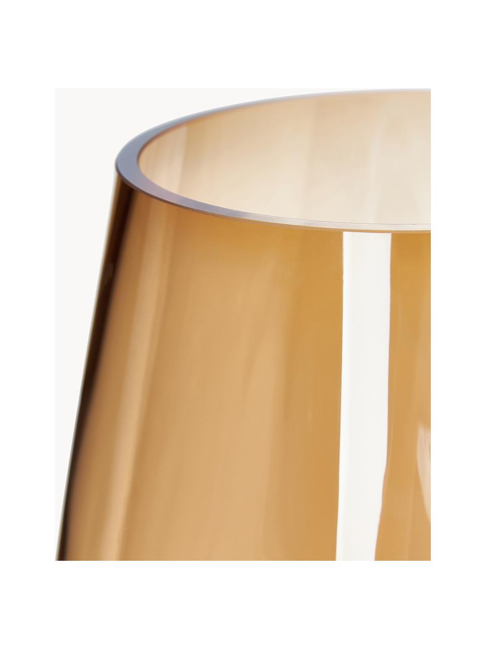 Velká ručně foukaná skleněná váza Luster, V 35 cm, Foukané sklo, Okrová, Ø 20 cm, V 35 cm