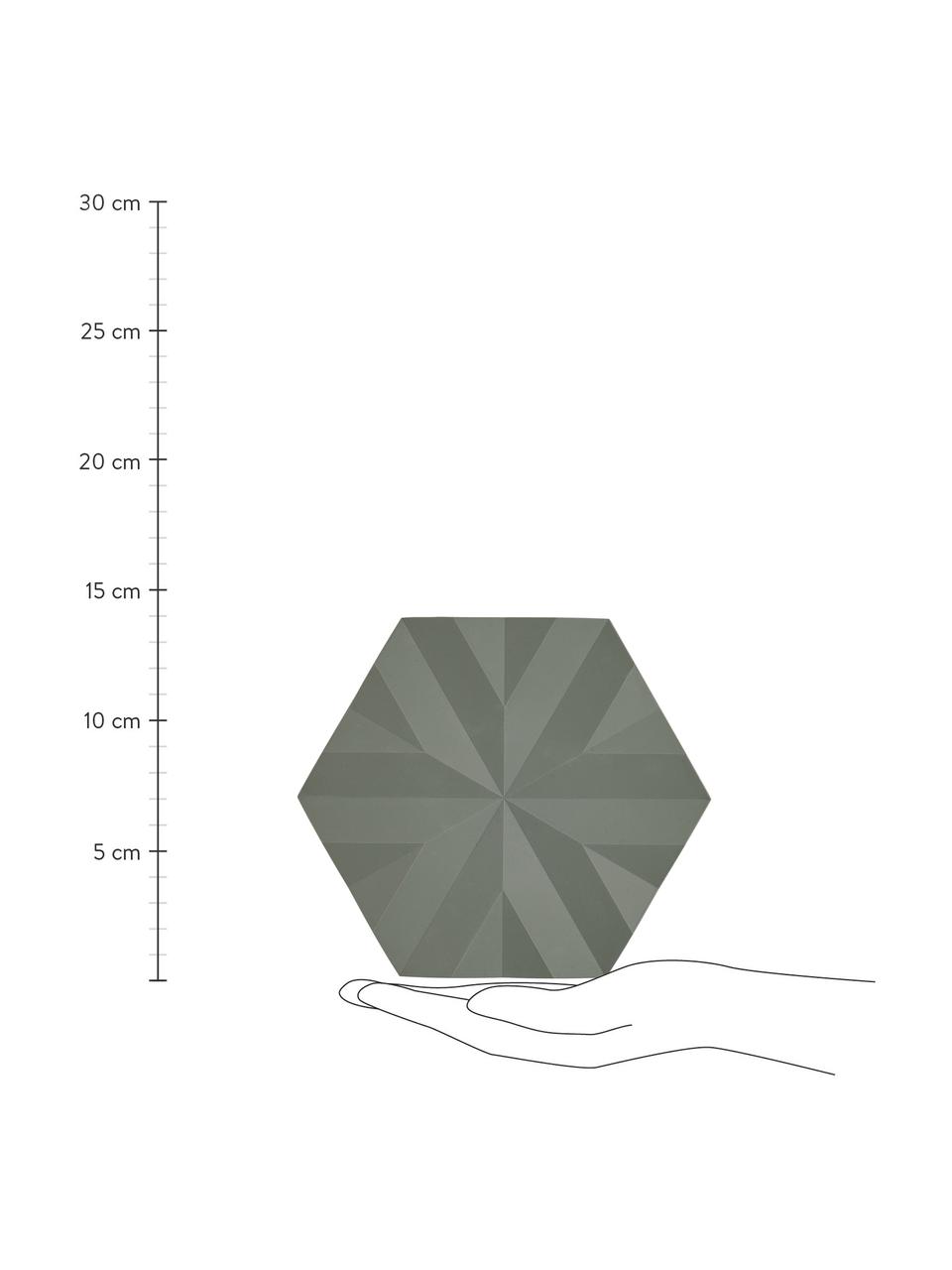 Podstawka pod gorące naczynia Ori, 2 szt., Silikon, Oliwkowy zielony, D 16 x S 14 cm