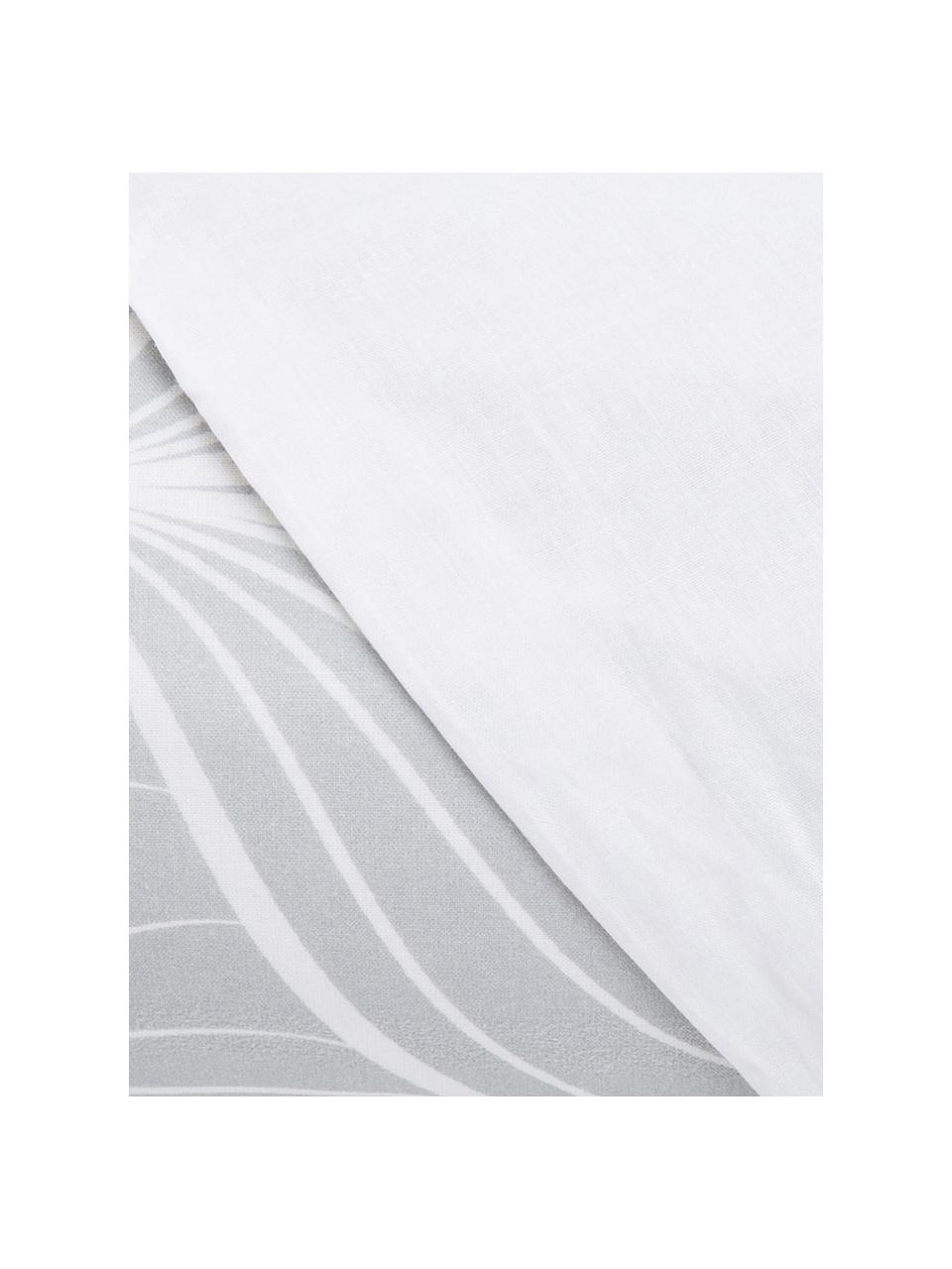 Parure copripiumino in cotone Rama, Cotone, Fronte: grigio, bianco Retro: bianco, 250 x 200 cm