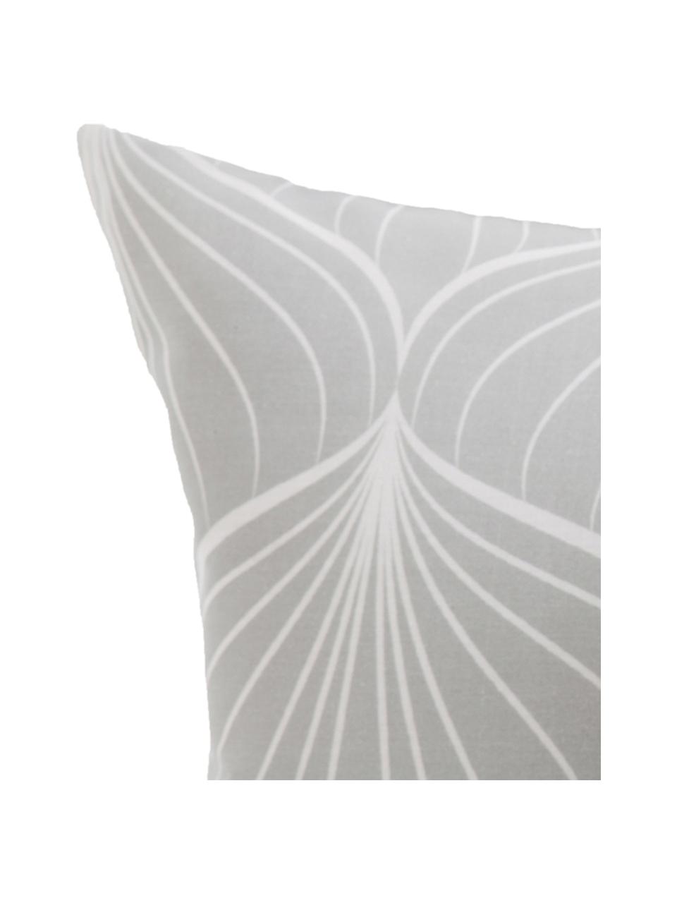Parure copripiumino in cotone Rama, Cotone, Fronte: grigio, bianco Retro: bianco, 250 x 200 cm