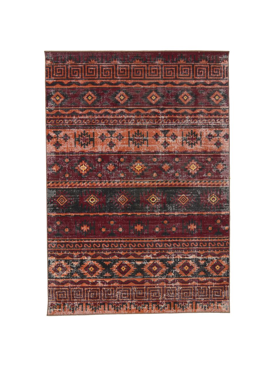 Tapis oriental extérieur intérieur Tilas Istanbul, 100 % polypropylène, Tons bruns, tons rouges, larg. 200 x long. 290 cm (taille L)