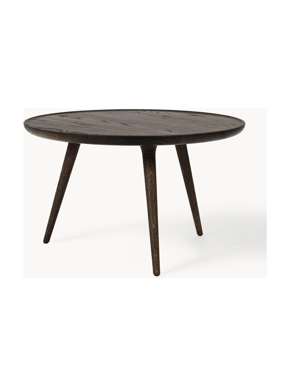 Ronde salontafel Accent van eikenhout, handgemaakt, Eikenhout 

Dit product is gemaakt van duurzaam geproduceerd, FSC®-gecertificeerd hout., Eikenhout, donkerbruin gelakt, Ø 70 x H 42 cm