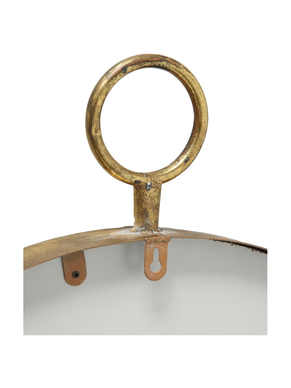 Okrągłe lustro ścienne z metalową ramą Prado, Odcienie mosiądzu, S 55 x W 66 cm
