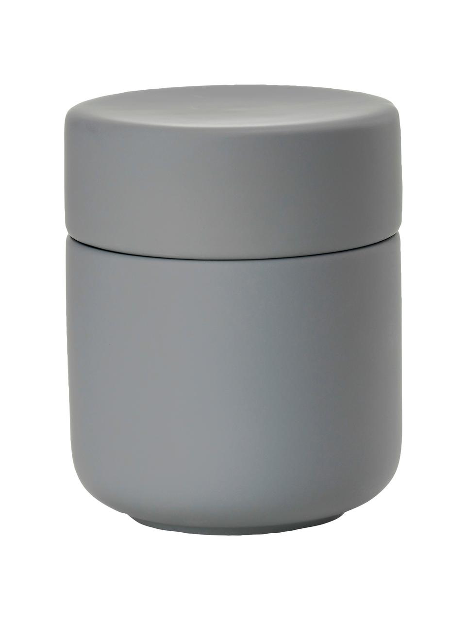 Boîte de rangement grès gris Ume, Grès cérame recouvert d'une surface douce au toucher (plastique), Gris clair, gris foncé, Ø 8 x haut. 10 cm