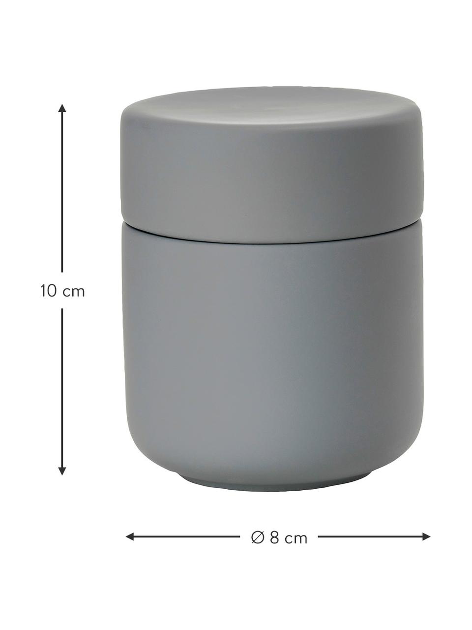 Bote de gres Ume, Gres cubierto con una superficie de tacto suave (plástico), Gris claro, gris oscuro, Ø 8 x Al 10 cm