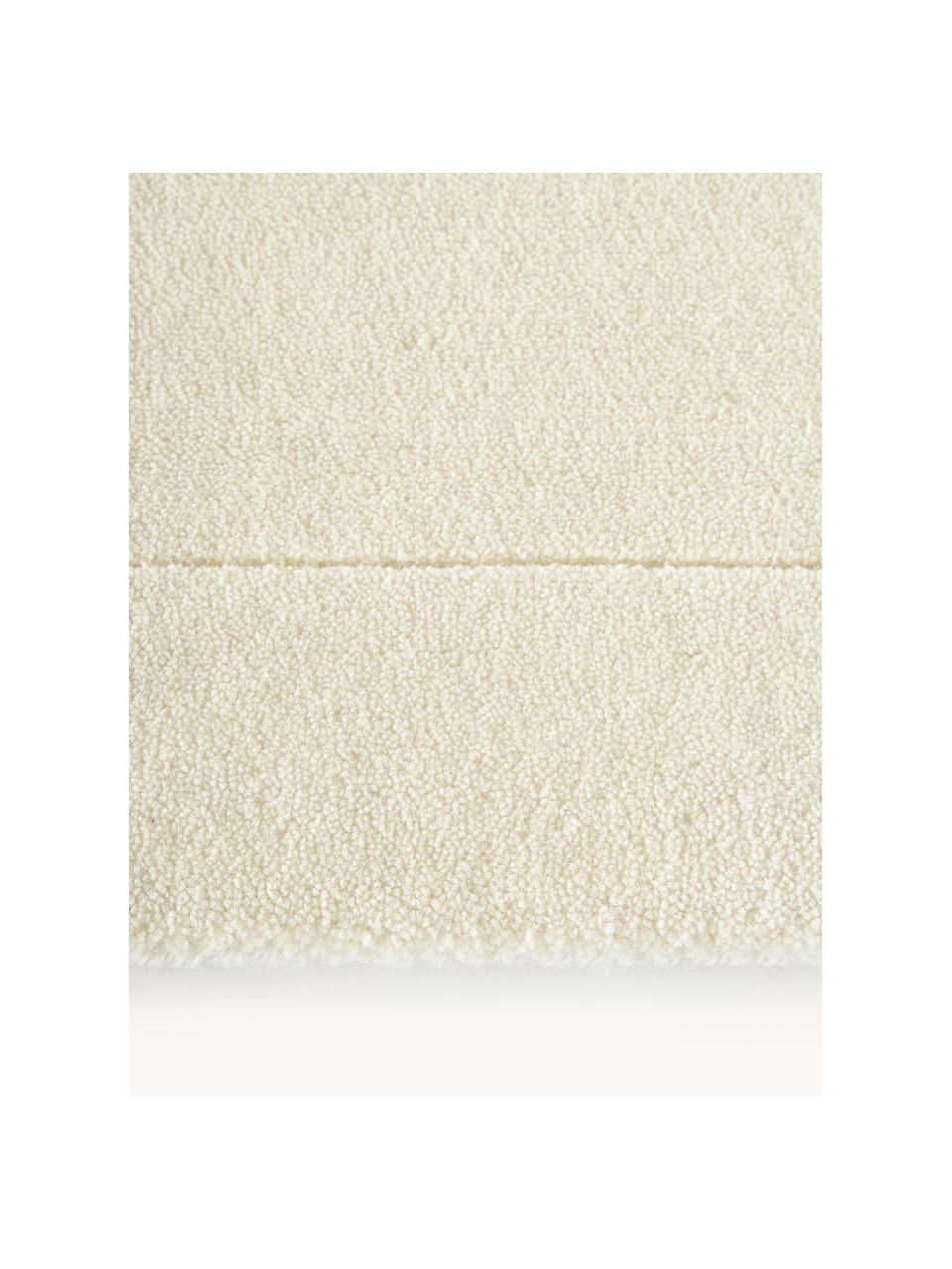 Tapis à poils ras en laine tuftée main Jadie, Blanc crème, larg. 80 x long. 150 cm (taille XS)