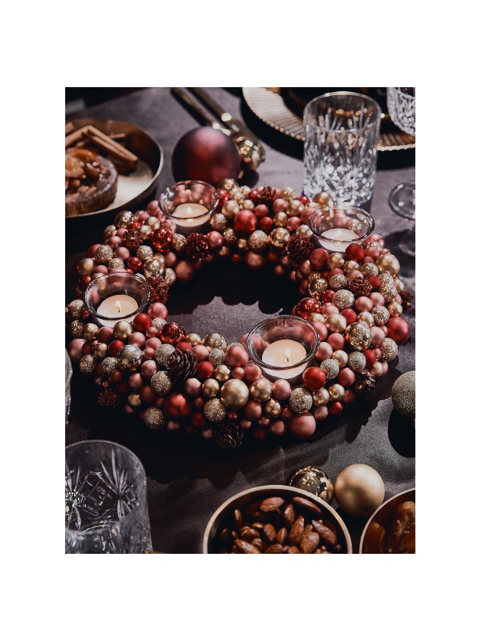 Adventskranz Festivity Ø 33 cm, Rot, Goldfarben, Ø 33 x H 8 cm