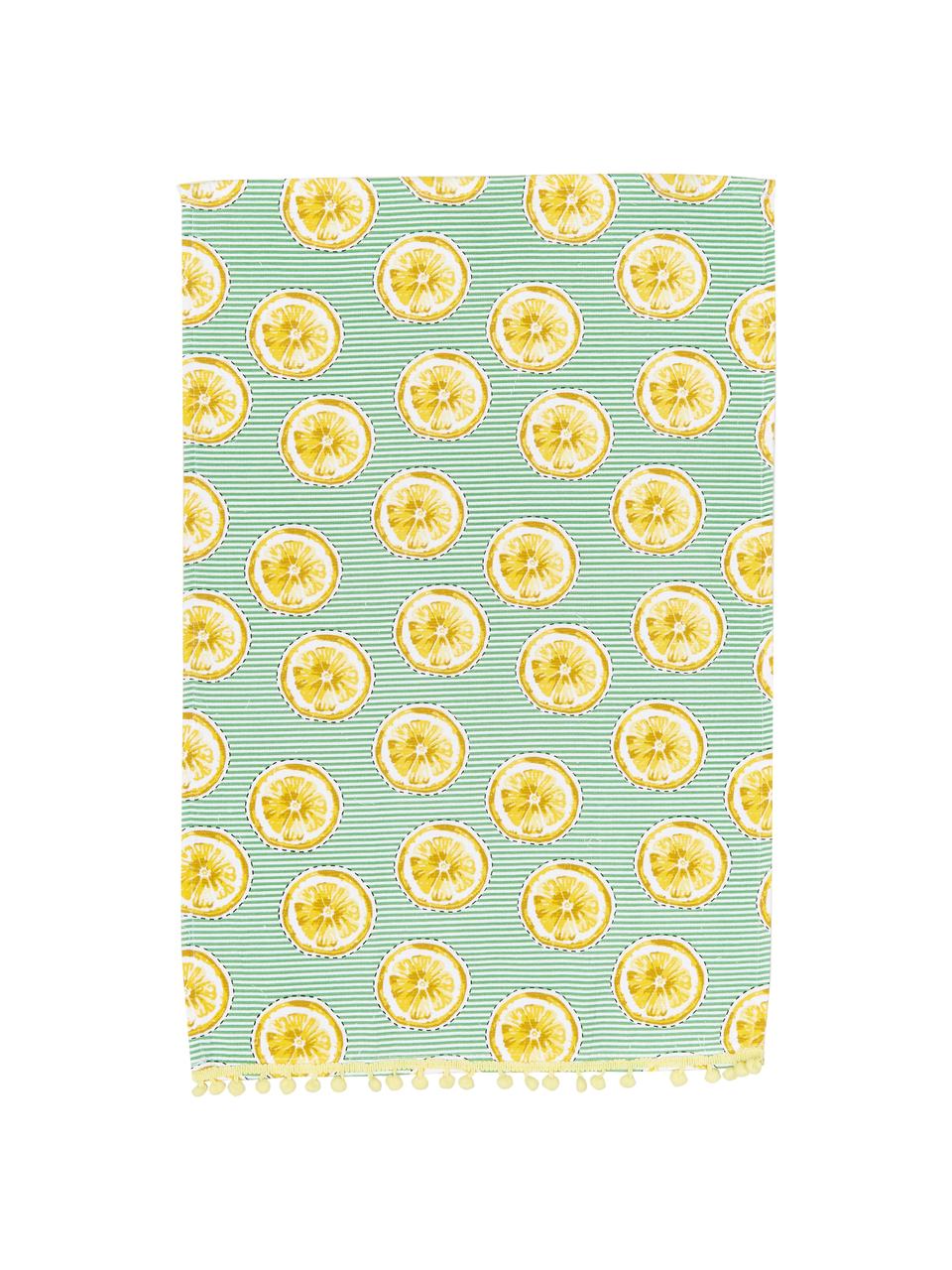 Set de paños de cocina Lemon, 2 uds., 100% algodón, Amarillo, blanco, verde, An 40 x L 60 cm