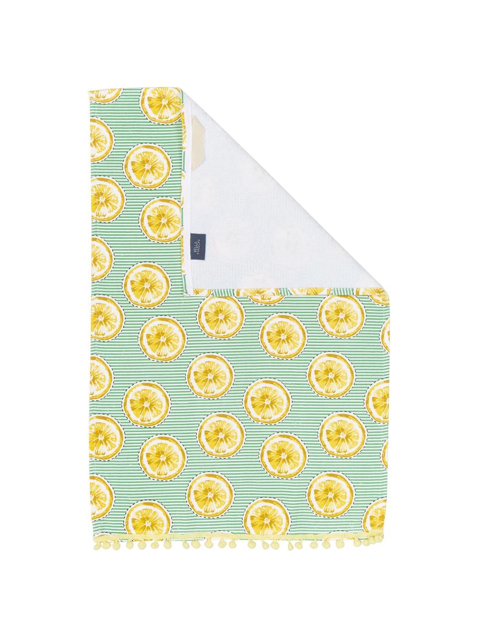 Set de paños de cocina Lemon, 2 uds., 100% algodón, Amarillo, blanco, verde, An 40 x L 60 cm