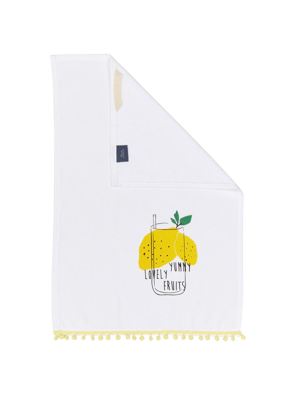 Set de paños de cocina Lemon, 2 uds., 100% algodón, Amarillo, blanco, verde, An 40 x L 60 cm