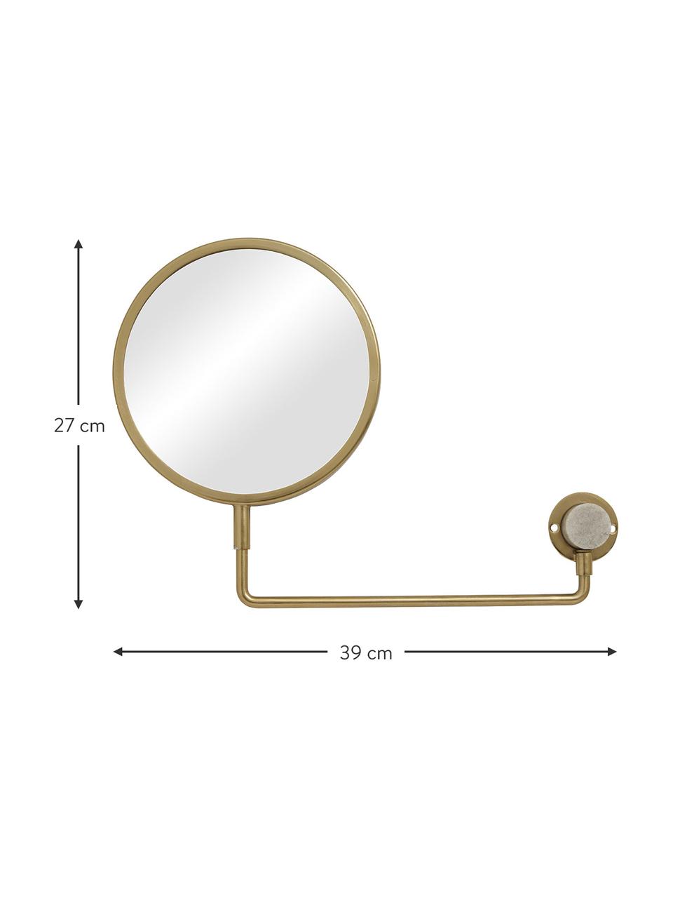 Regulowane lustro ścienne z metalową ramą Tesia, Odcienie złotego, S 39 x W 27 cm