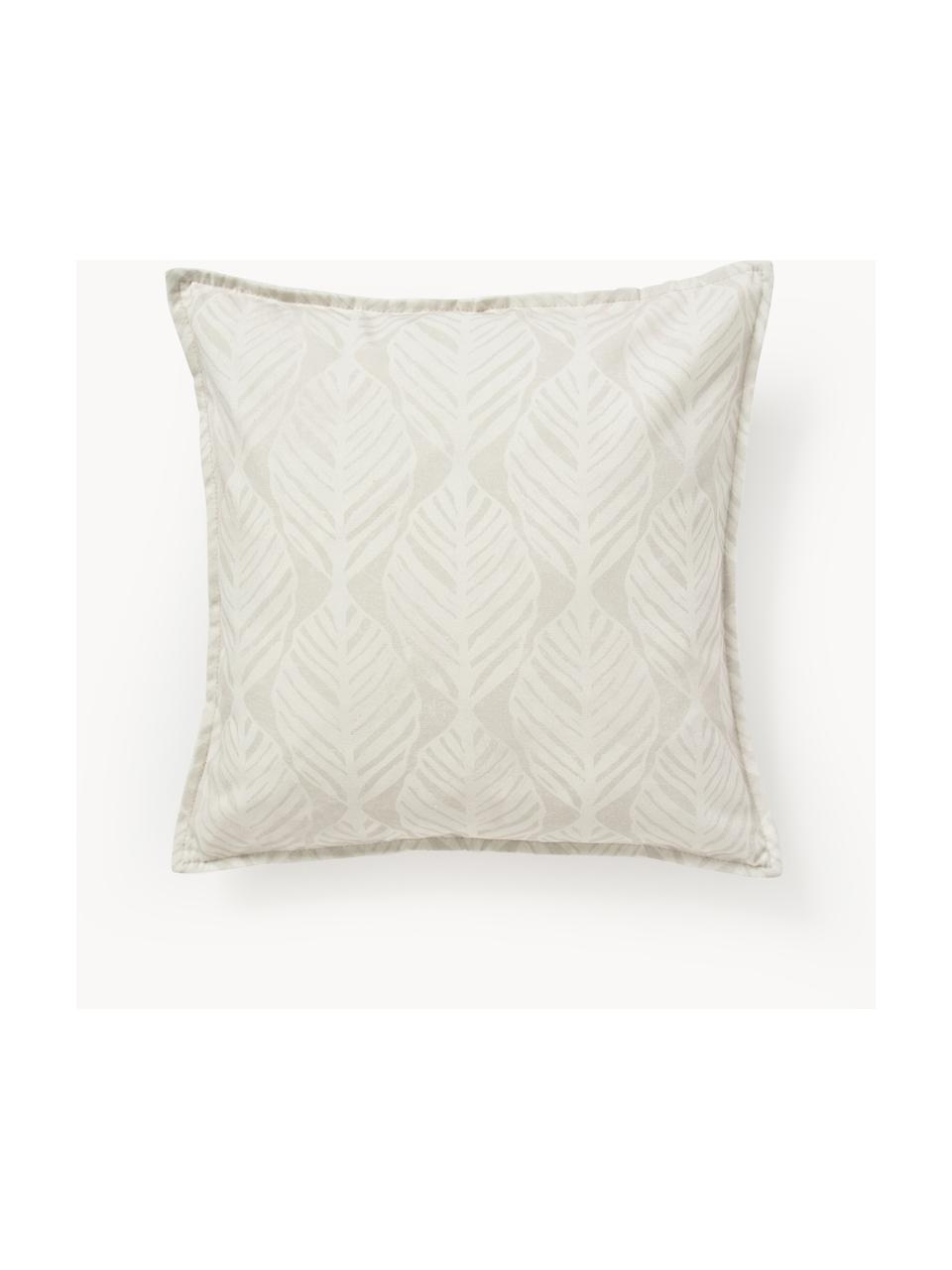 Housses de coussin avec motif graphique Armanda, lot de 2, 80 % polyester, 20 % coton, Beige clair, larg. 45 x long. 45 cm