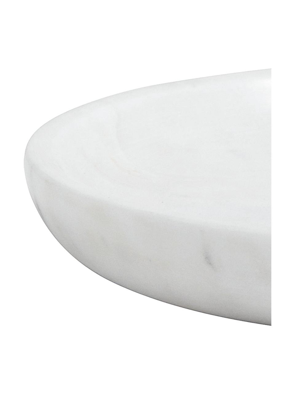 Bandeja decorativa pequeña de mármol Lorka, Mármol, Mármol blanco, Ø 17 cm