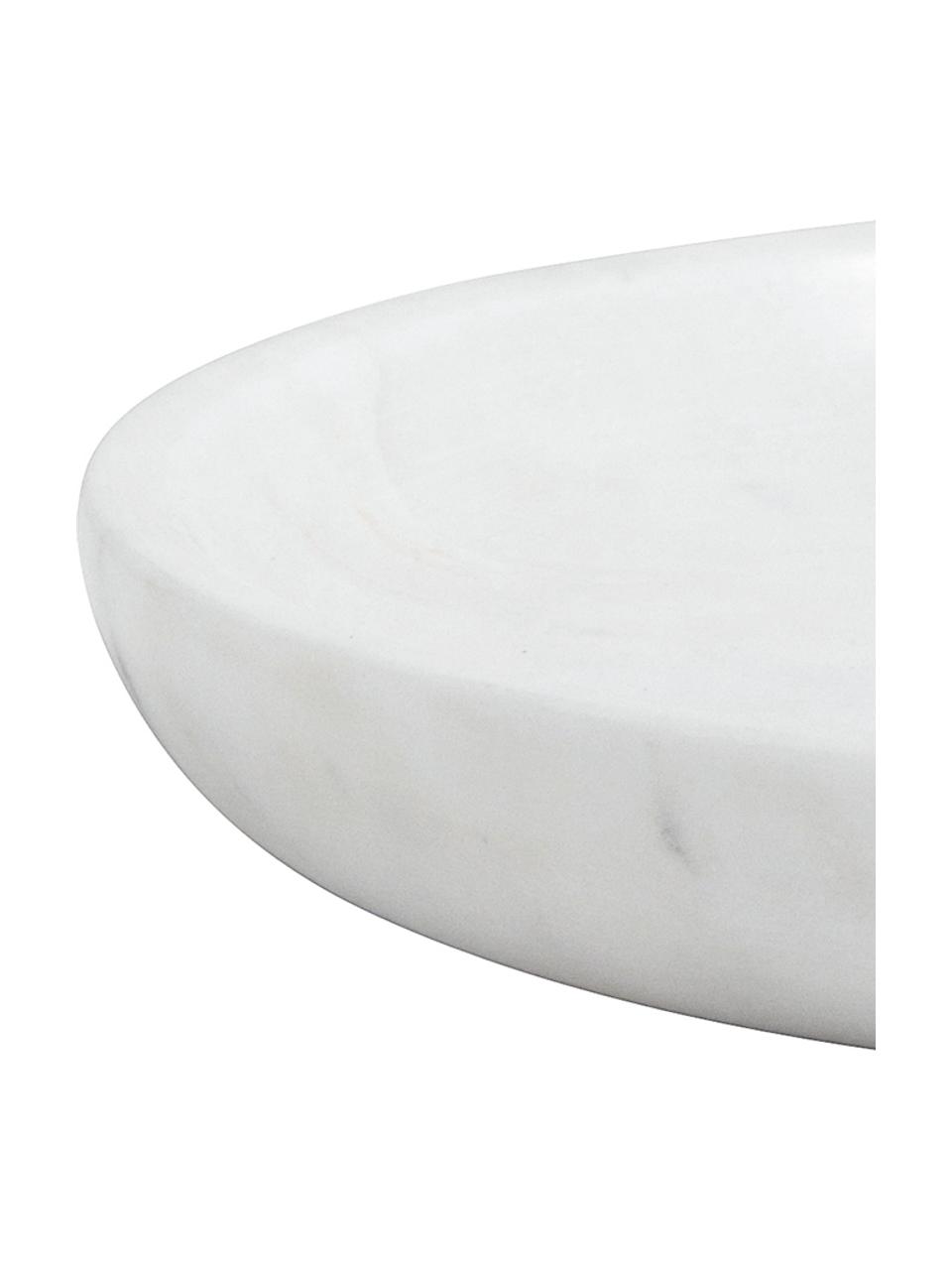 Petit plateau décoratif marbre blanc Lorka, Marbre, Blanc, marbré, Ø 17 cm