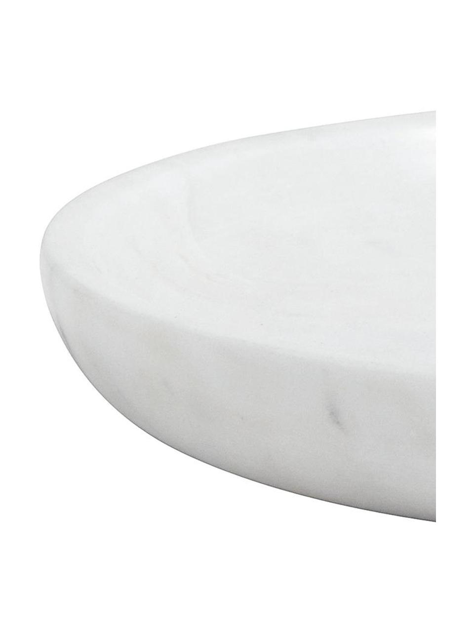 Kleines Marmor-Deko-Tablett Lorka, Marmor, Weiß, marmoriert, Ø 17 cm