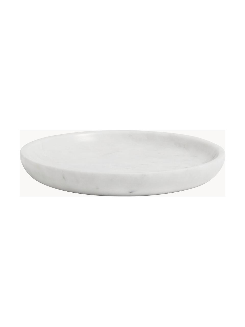 Bandeja decorativa pequeña de mármol Lorka, Mármol, Mármol blanco, Ø 17 cm