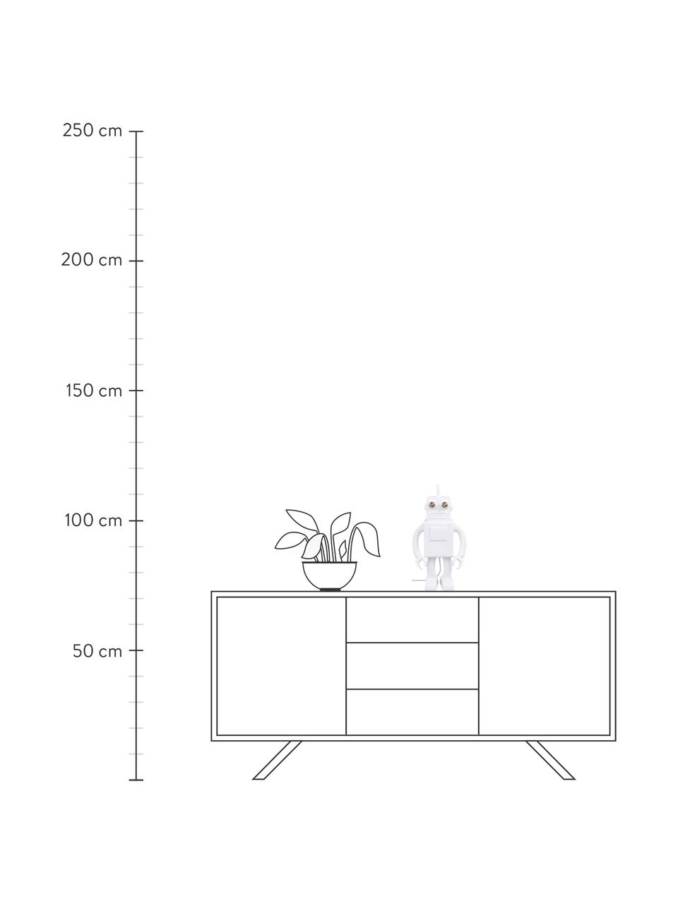 Designová stolní LED lampa z porcelánu Robot, Bílá, Š 21 cm, V 41 cm