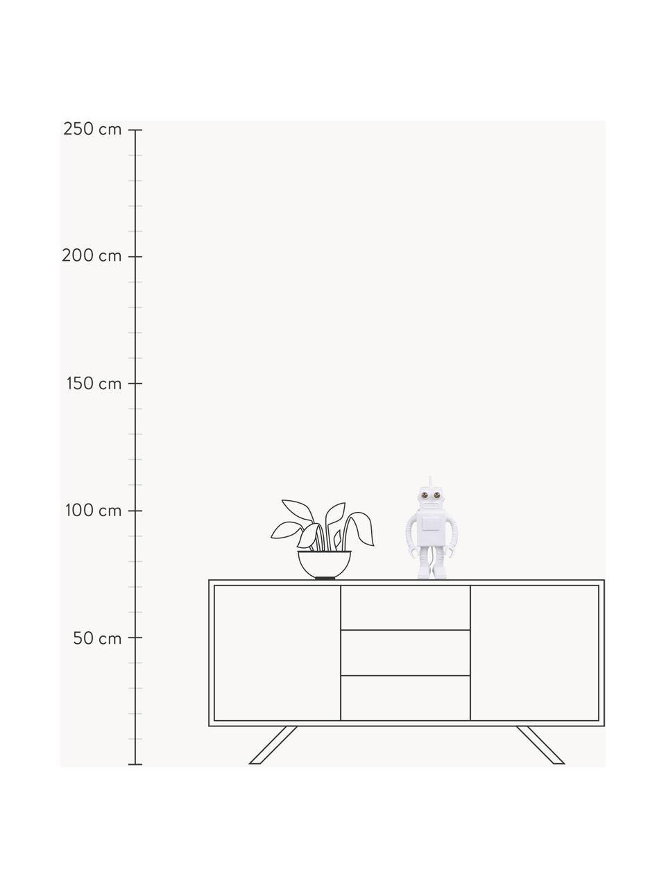 LED-Tischlampe Robot aus Porzellan, Weiß, B 21 x H 41 cm