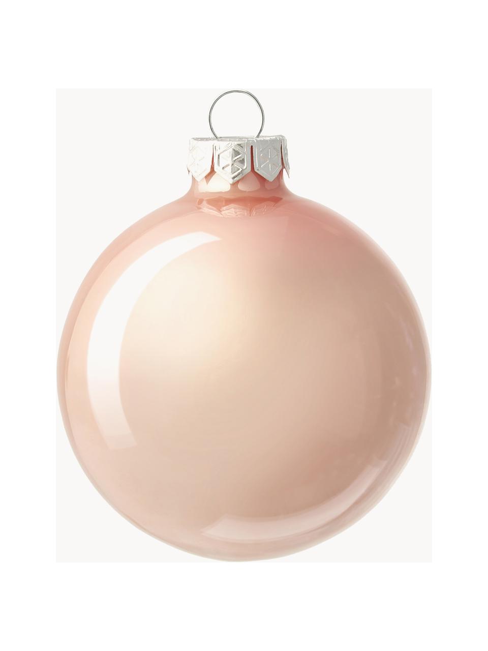 Palline di Natale opache/lucide Evergreen, varie misure, Rosa chiaro, Ø 10 cm, 4 pz