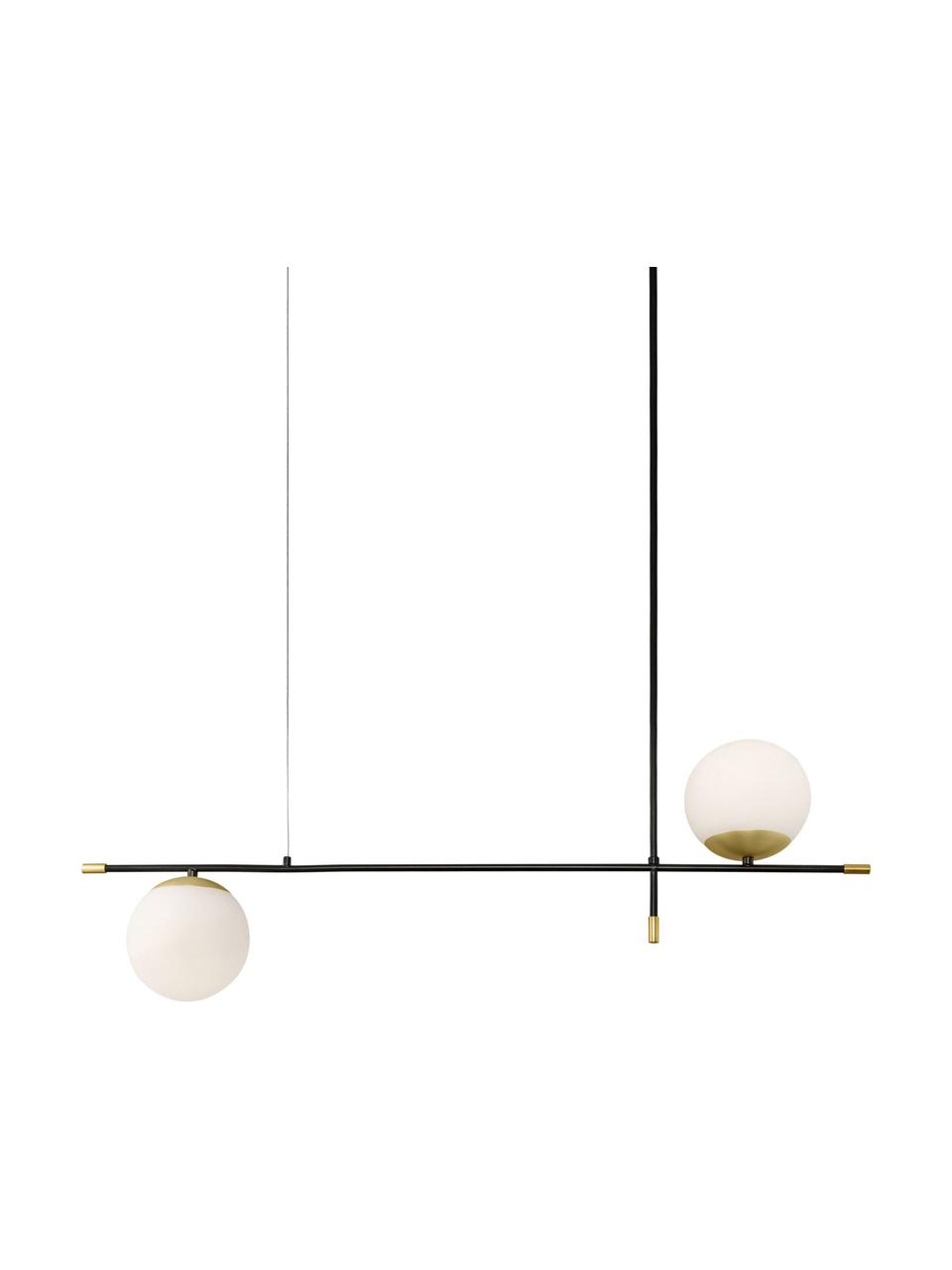 Große Design Pendelleuchte Nostalgia, Baldachin: Metall, beschichtet, Dekor: Metall, beschichtet, Schwarz, Goldfarben, B 95 x H 76 cm