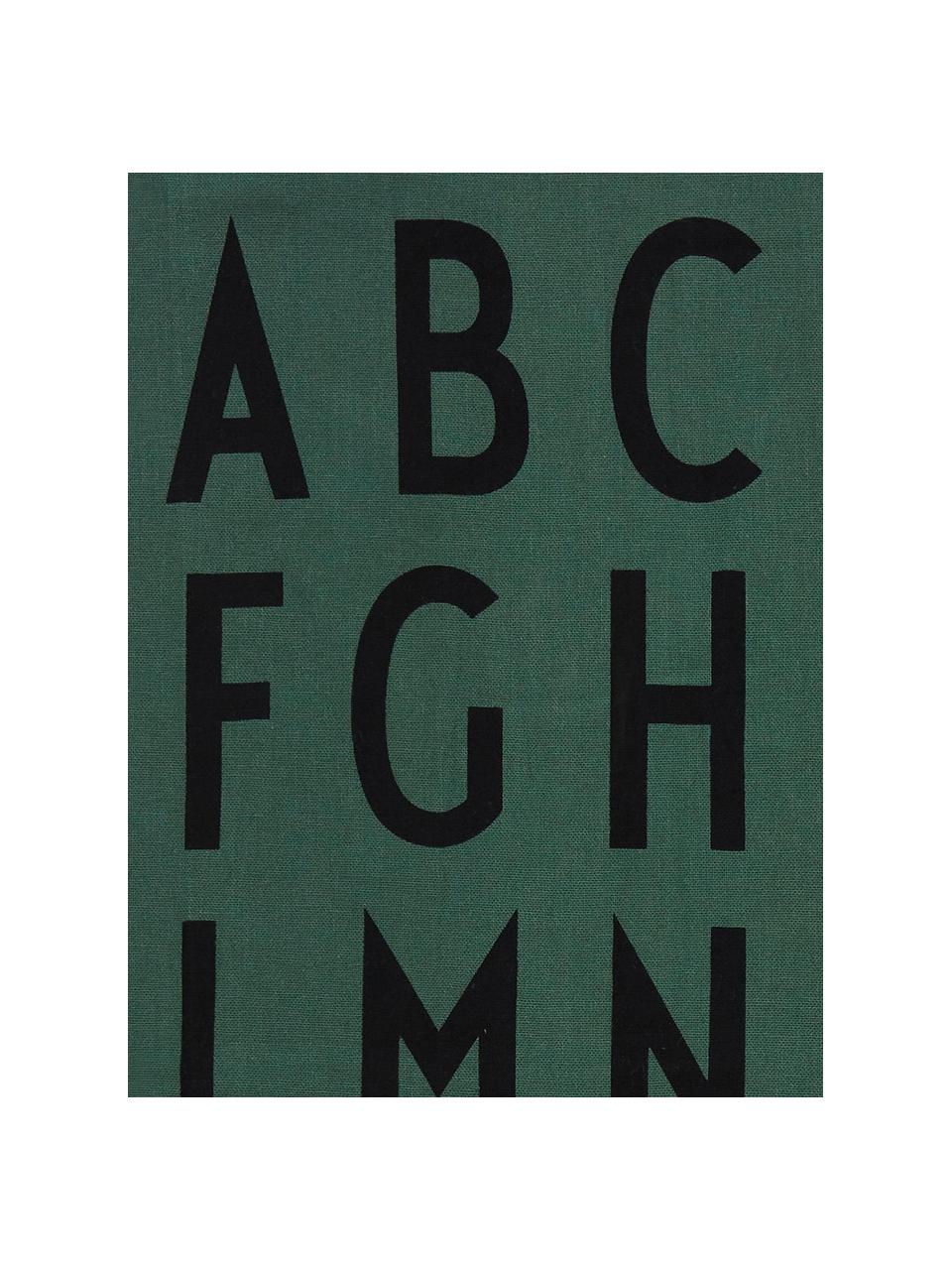 Geschirrtücher Classic in Grün mit Designletters, 2 Stück, Baumwolle, Grün, Schwarz, 40 x 60 cm