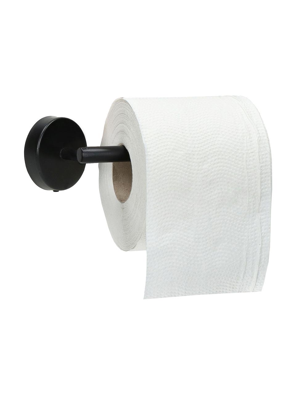 Držák na toaletní papír z kovu Fritz, Potažený kov, Černá, Š 15 cm, V 5 cm