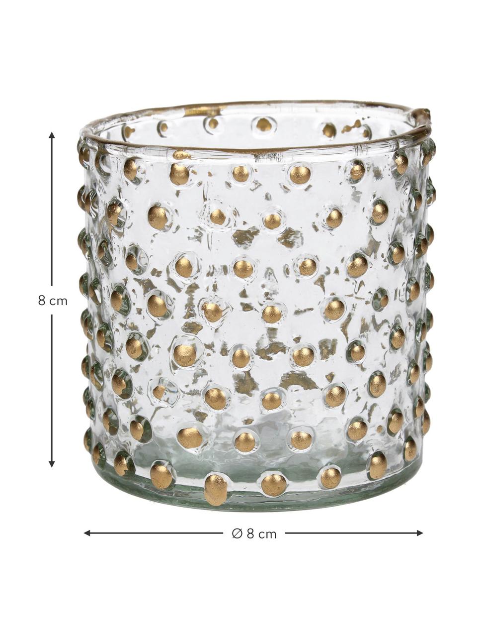 Svícen na čajovou svíčku Goldma, Lakované sklo, Zlatá, Ø 8 cm, V 8 cm