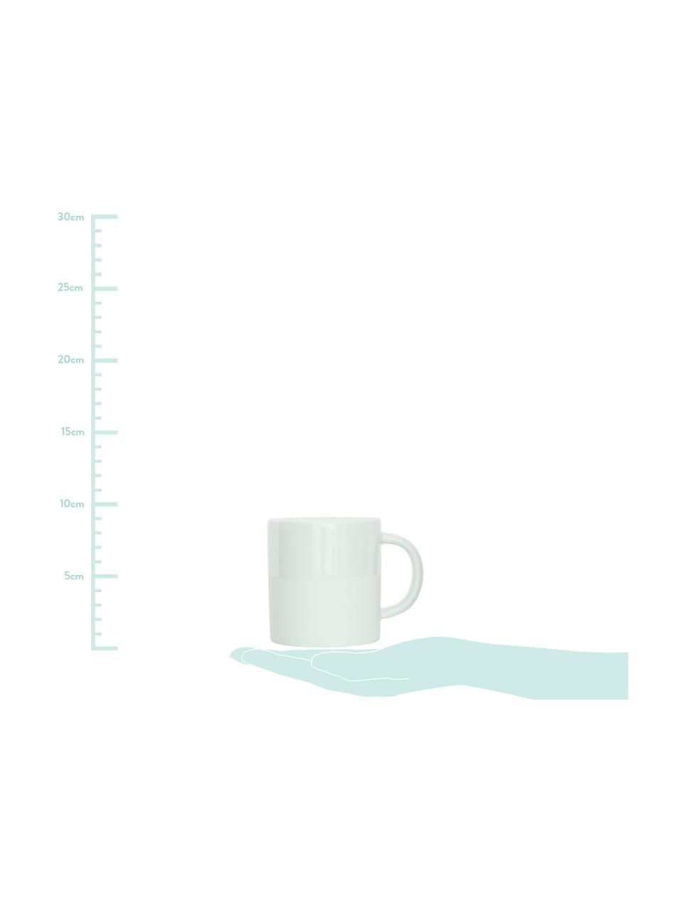 Tasse Shiny, Keramik, Tasse oben: Mintrgrün, glänzend<br>Tasse unten: Mintgrün, matt, Ø 8 x H 9 cm