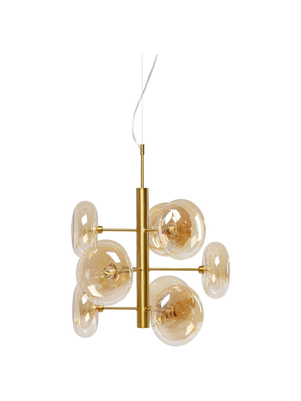 Závesná lampa Headlight, Odtiene zlatej, odtiene jantárovej, Ø 53 x V 155 cm