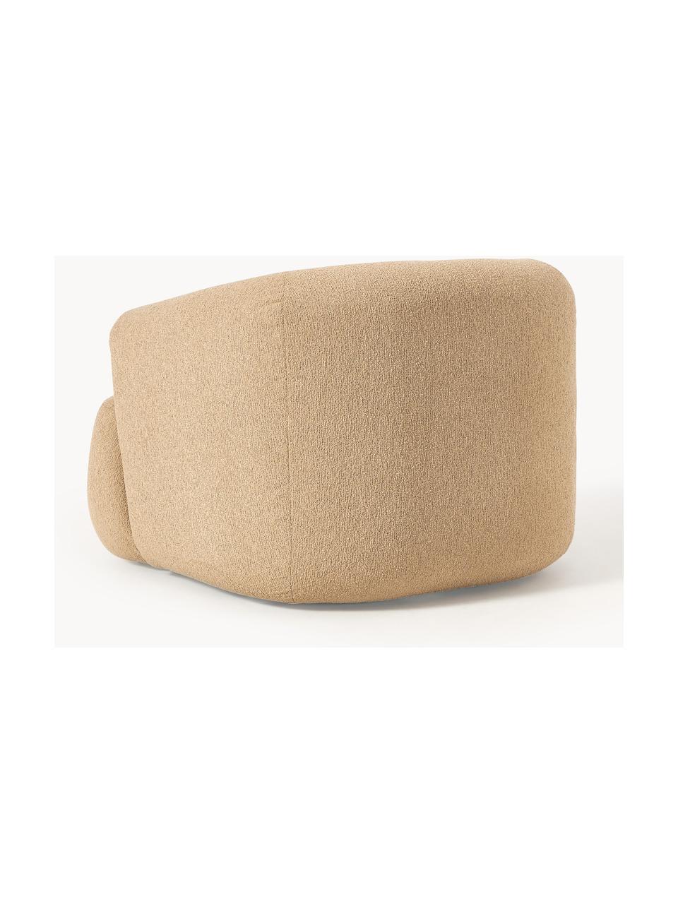 Sillón en tejido bouclé Sofia, Tapizado: tejido bouclé (100% polié, Estructura: madera de abeto, tablero , Patas: plástico Este producto es, Bouclé beige, An 90 x F 97 cm