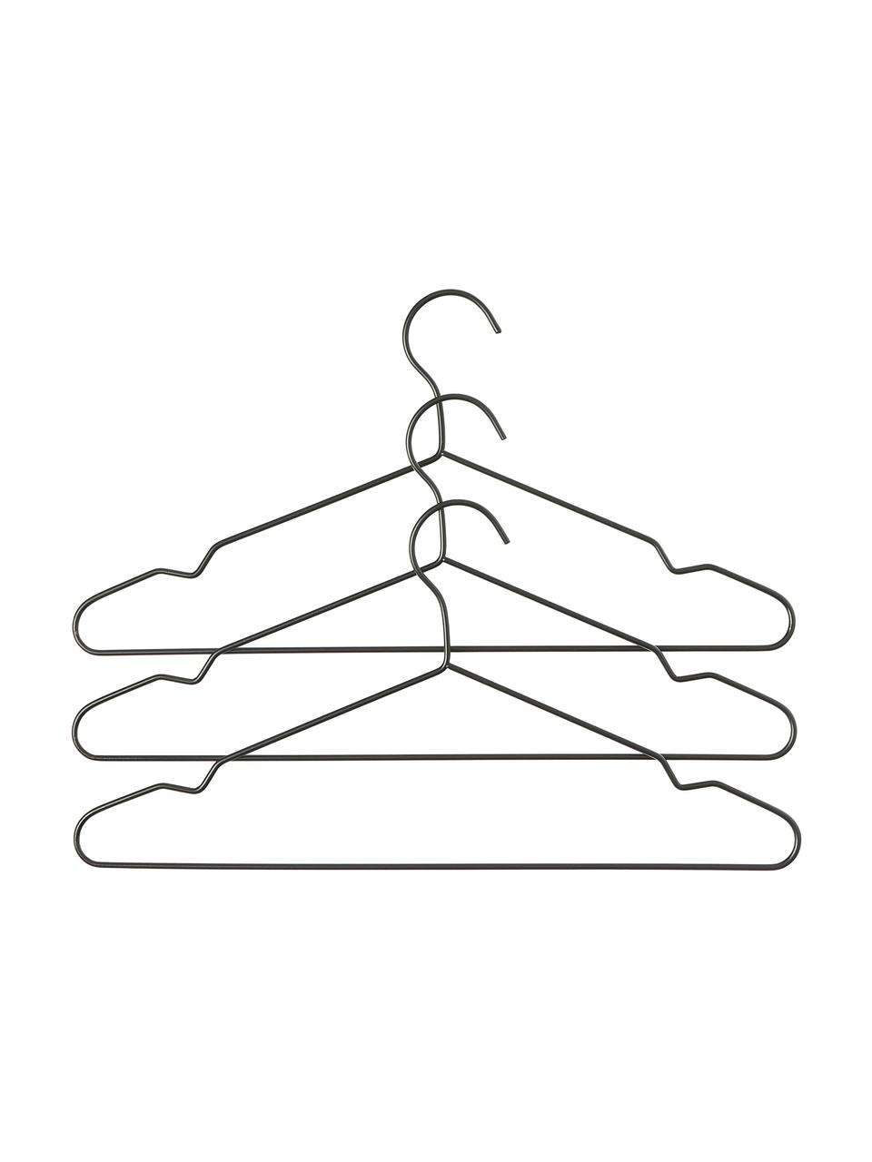 Kleerhanger Cian, 12 stuks, Metaal, Zwart, B 40 x H 20 cm