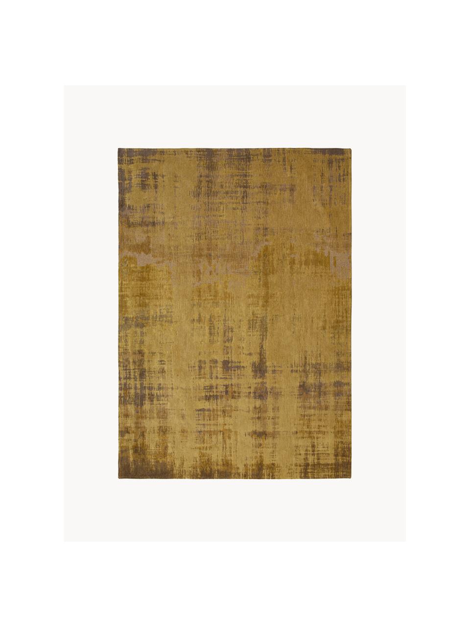 Vloerkleed Rialto met abstract patroon, 100% polyester, Oker, mosterdgeel, B 80 x L 150 cm (maat XS)