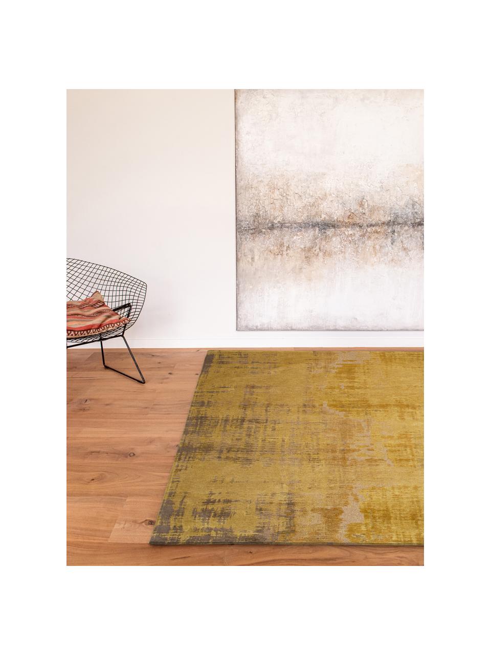 Tapis avec motif abstrait Rialto, 100 % polyester, Ocre, jaune moutarde, larg. 80 x long. 150 cm (taille XS)