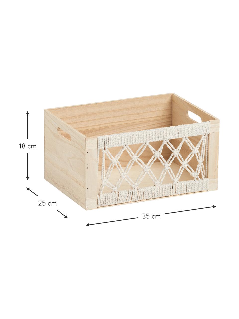 Caja Boho, Estructura: madera de paulownia, made, Madera clara, An 35 x Al 18 cm