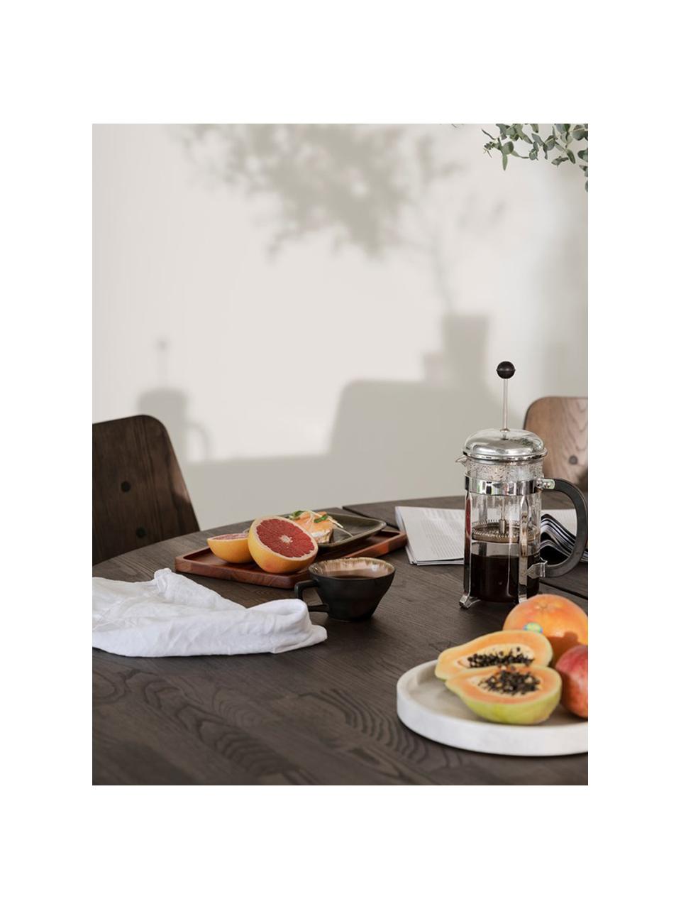Kulatý jídelní stůl z masivního dubu Carradale, Ø 150 cm, Dubové dřevo, černá, Ø 150 cm, V 75 cm