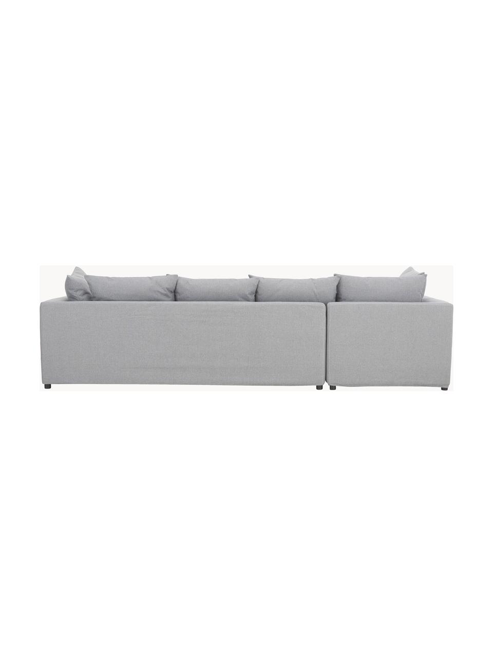 Divano angolare grande Zach, Rivestimento: polipropilene Il rivestim, Piedini: materiale sintetico, Tessuto grigio, Larg. 300 x Prof. 213 cm, chaise-longue a sinistra