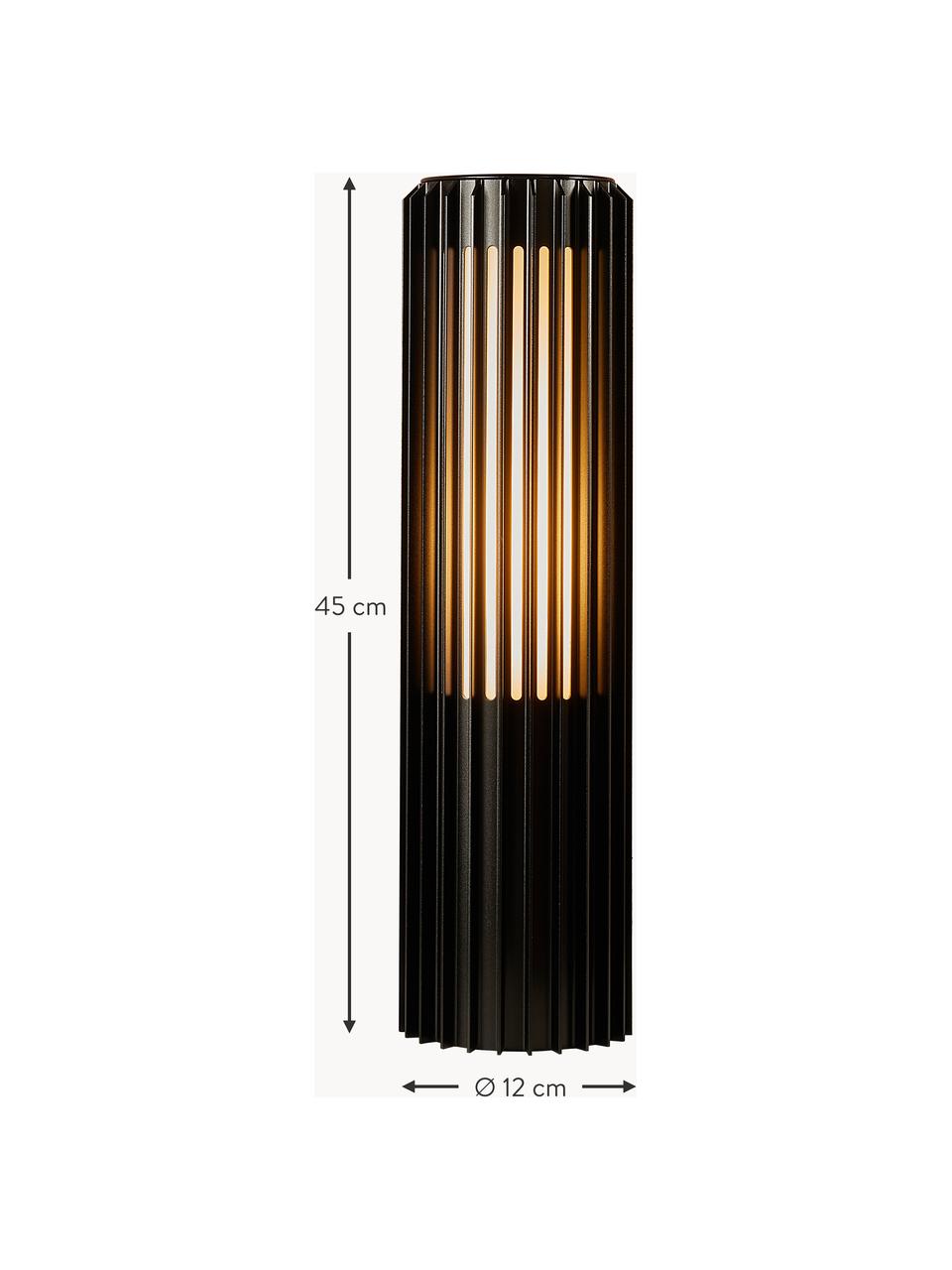 Tuinpadverlichting Aludra, Lampenkap: kunststof, Zwart, Ø 12 x H 45 cm