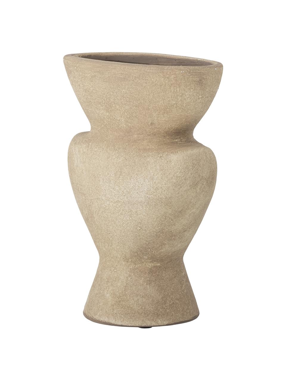 Vase décoratif en terracotta Cristel, Terre cuite, blanc crème, Beige, larg. 15 x haut. 19 cm