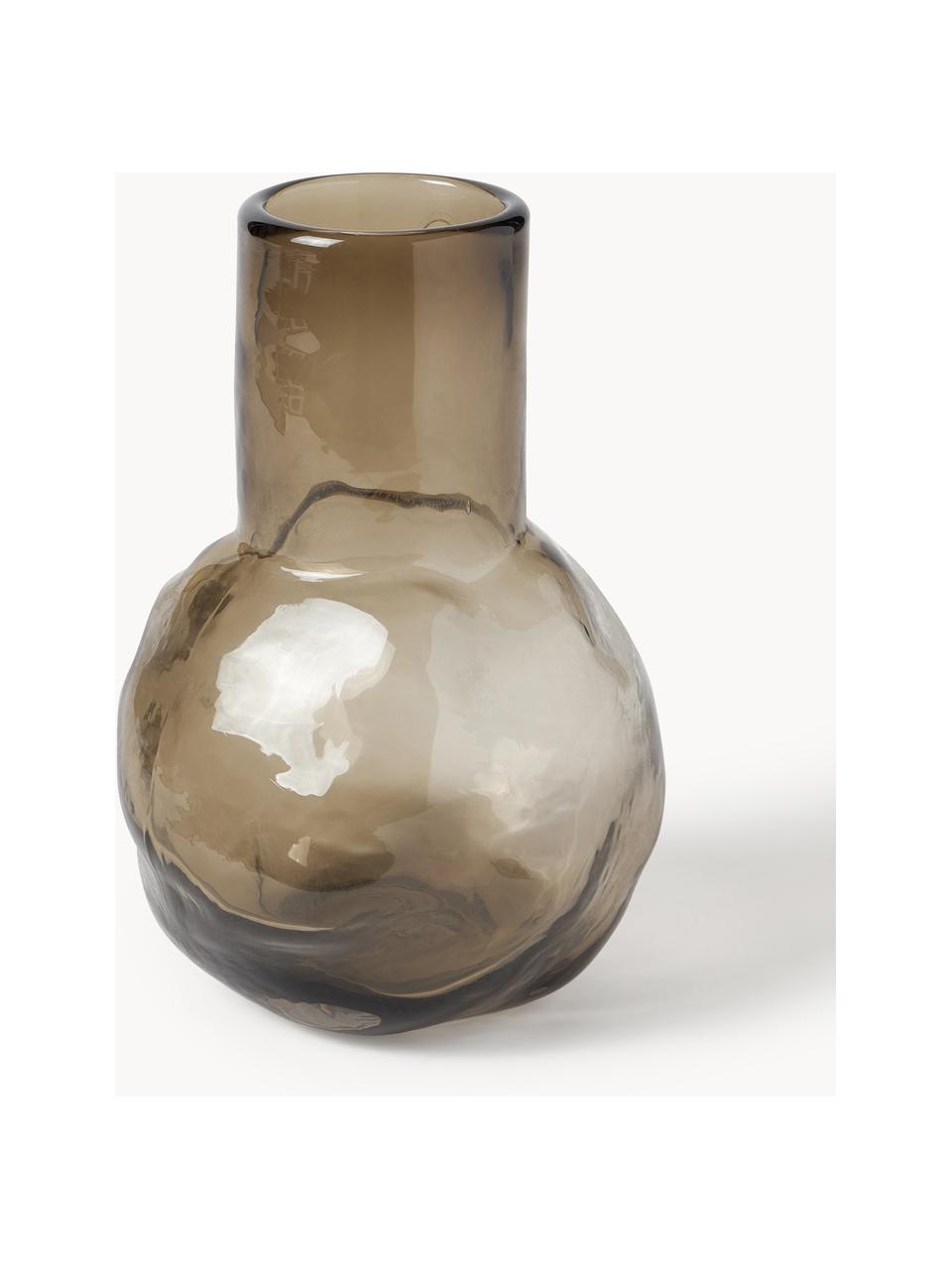 Sklenená váza Bunch, V 20 cm, Sklo, Hnedosivá, polopriehľadná, Ø 14 x V 20 cm