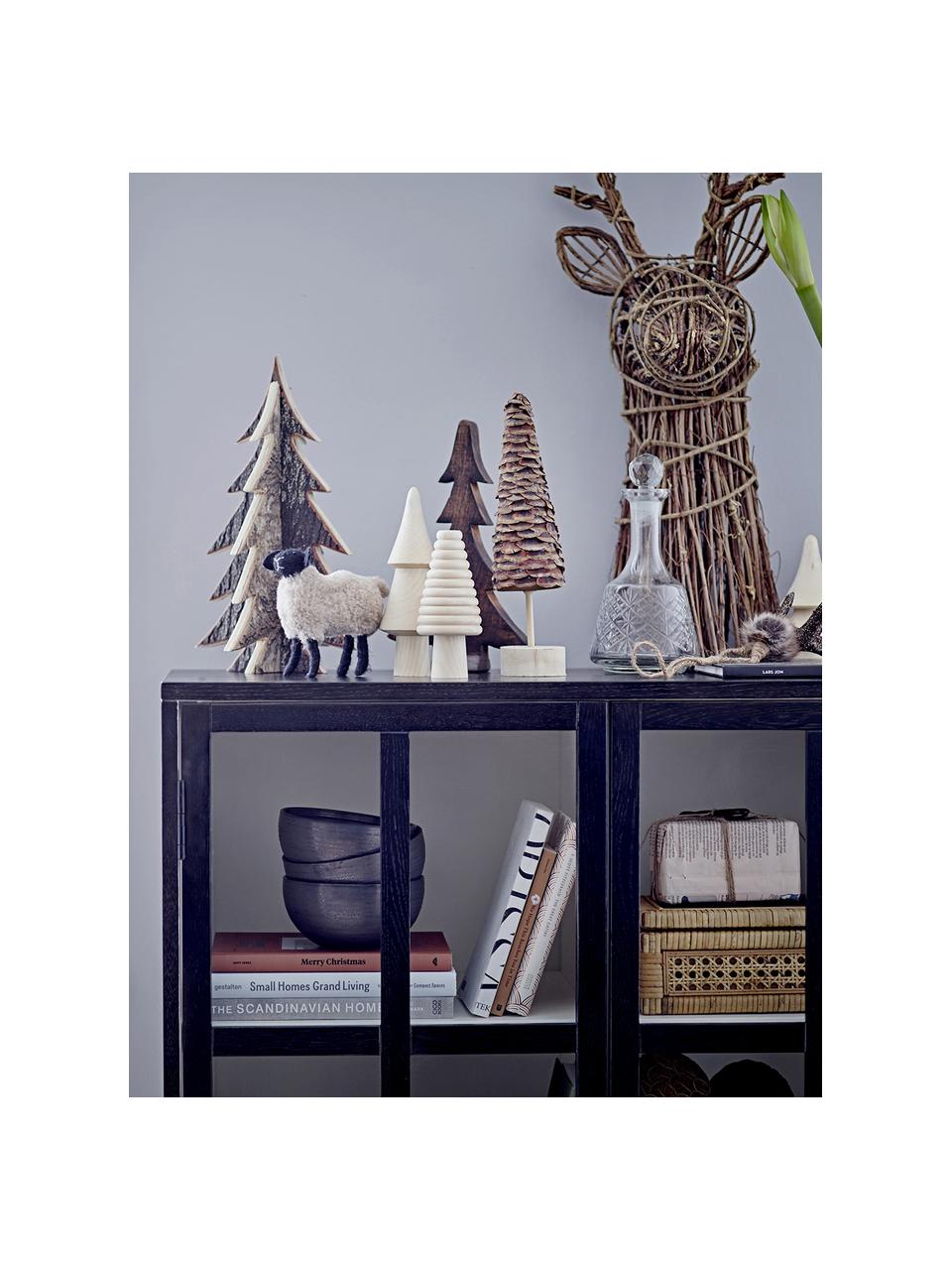 Decoratieve boompjes Rias, 6 stuks, Hout, Licht hout, Set met verschillende formaten
