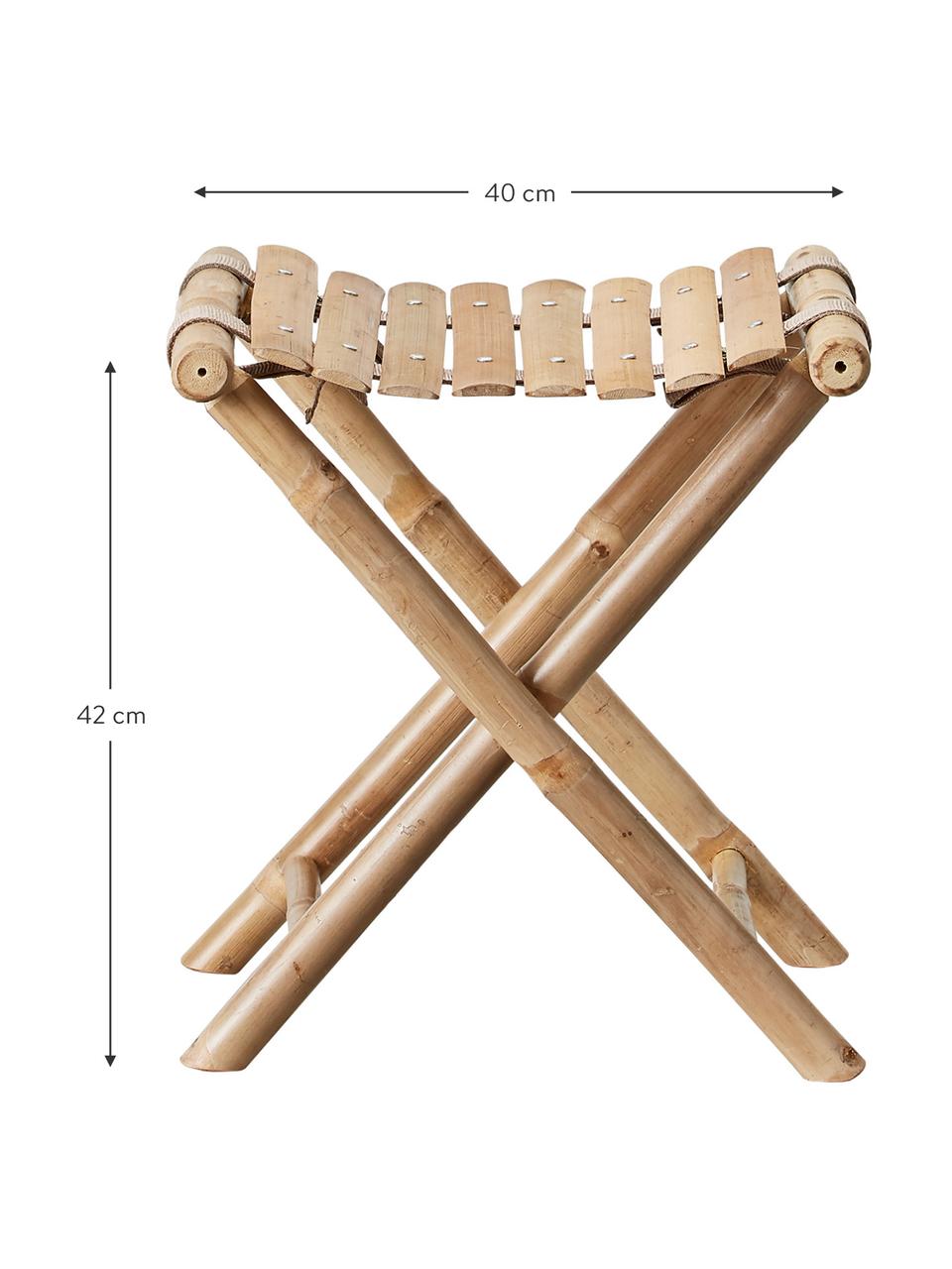 Bambus-Gartenhocker Mandisa, klappbar, Bambus, naturbelassen, Bambus, B 40 x H 42 cm