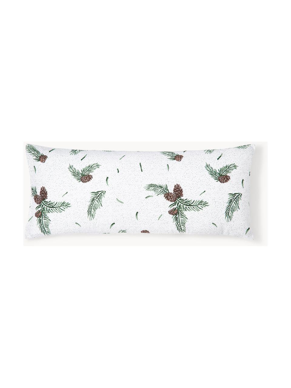 Funda de almohada de franela Pinecone, Blanco, verde, marrón, An 40 x L 80 cm