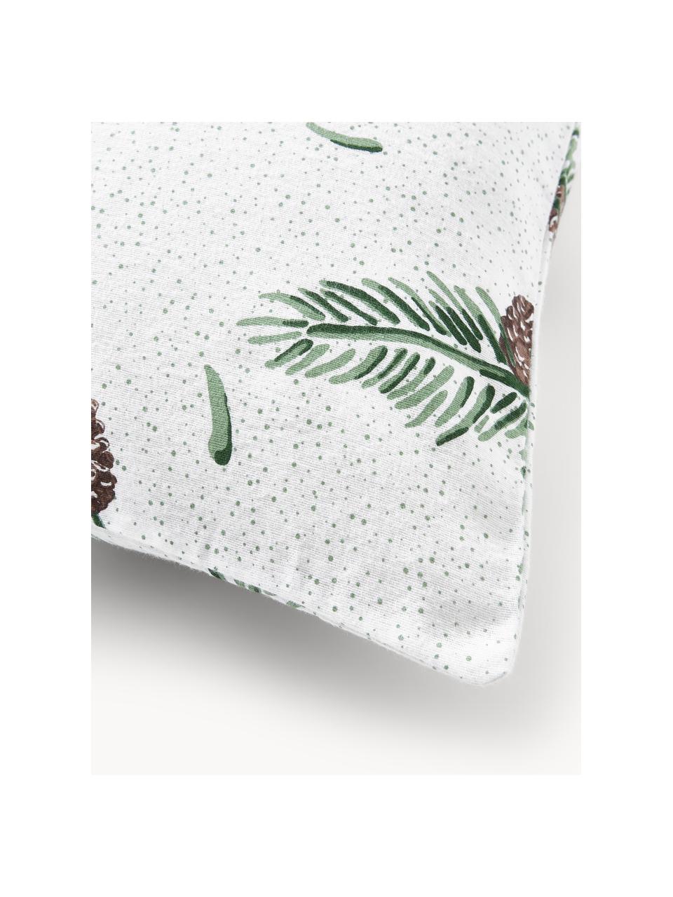 Funda de almohada de franela Pinecone, Blanco, verde, marrón, An 40 x L 80 cm