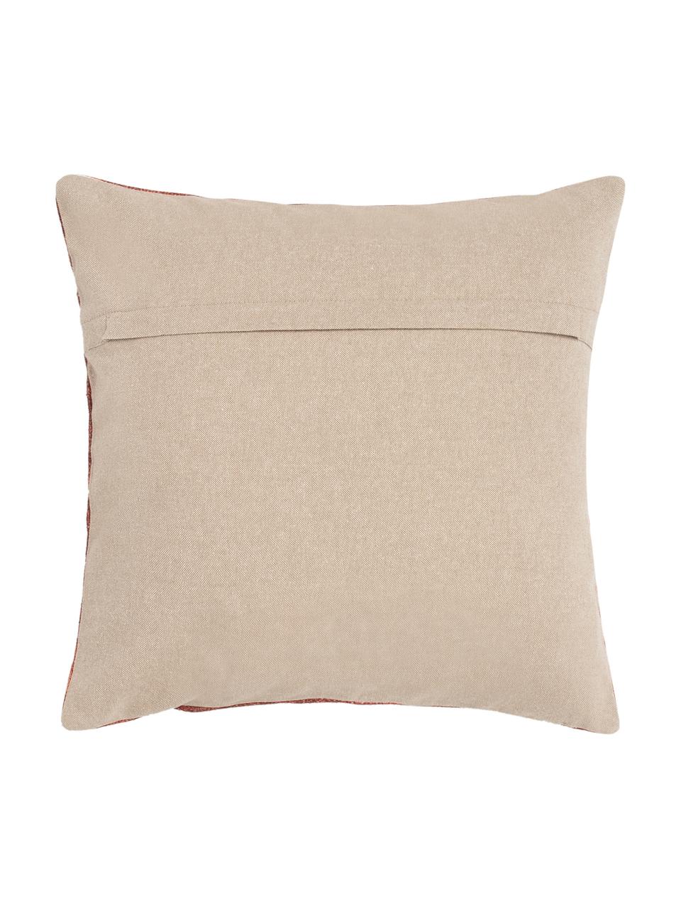 Housse de coussin 45x45 ethnique Tanger, Rouge, beige