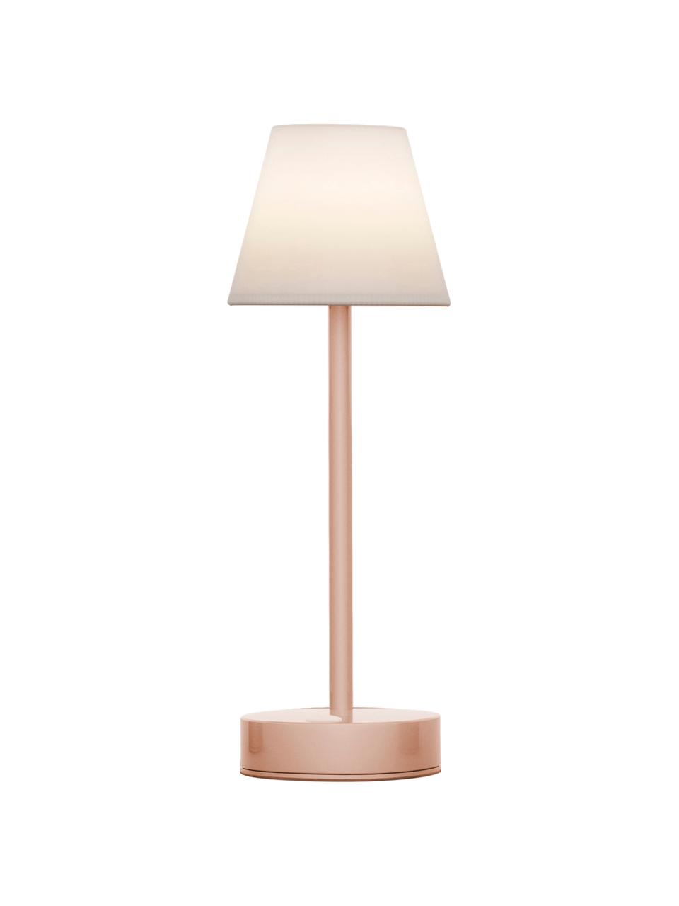 Mobilna lampa zewnętrzna LED z funkcją przyciemniania Lola, Blady różowy, biały, Ø 11 x W 32 cm