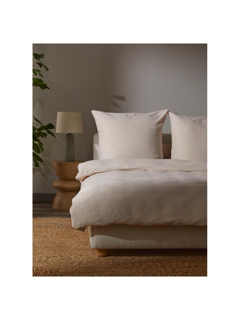Mušelínová posteľná bielizeň z bavlny Odile, Béžová, 200 x 200 cm + 2 vankúše 80 x 80 cm